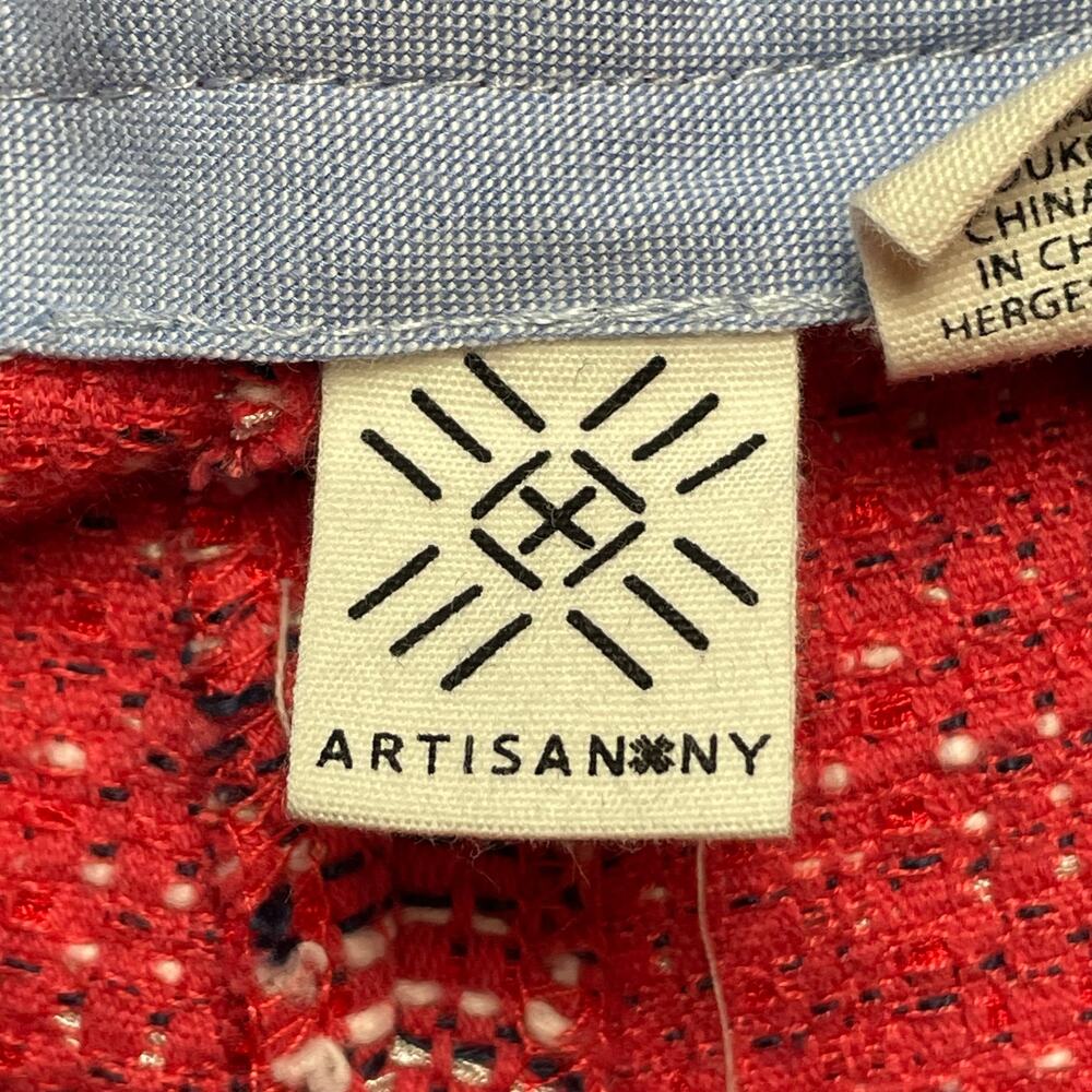 Artisan NY Women's Size 6 Mid Rise‎ Red Multicolor Striped Tweed Style Shorts - Picture 4 of 9